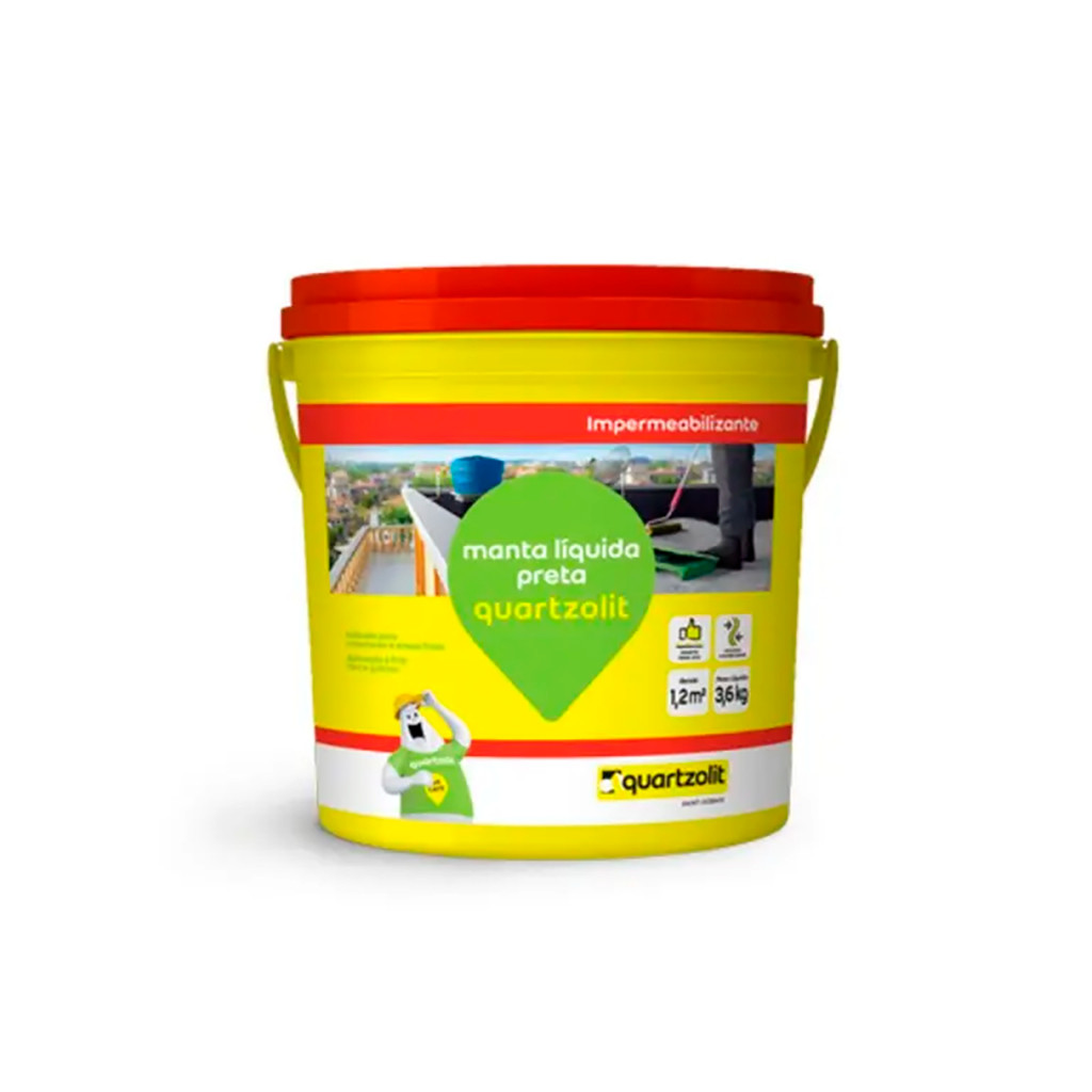 Manta Liquida Preta Galão 3,6kg Quartzolit