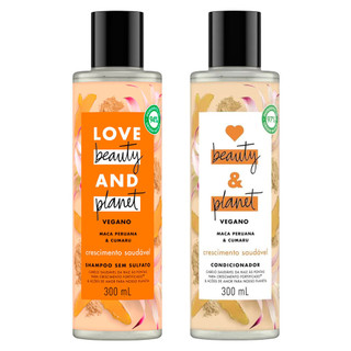 Kit Shampoo Love Beauty And Planet Maca Peruana & Cumaru e Condicionador Vegano Crescimento Saudável 300ml cada em Oferta na Shopee