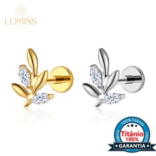 Piercing Labret Titânio Helix Tragus Conch Galho Zircônia Cravejada em Oferta na Shopee