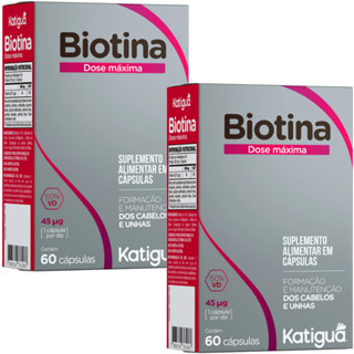 Kit 2 Biotina Dose Máxima 600mg Vitamina B7 Katiguá Original em Oferta na Shopee