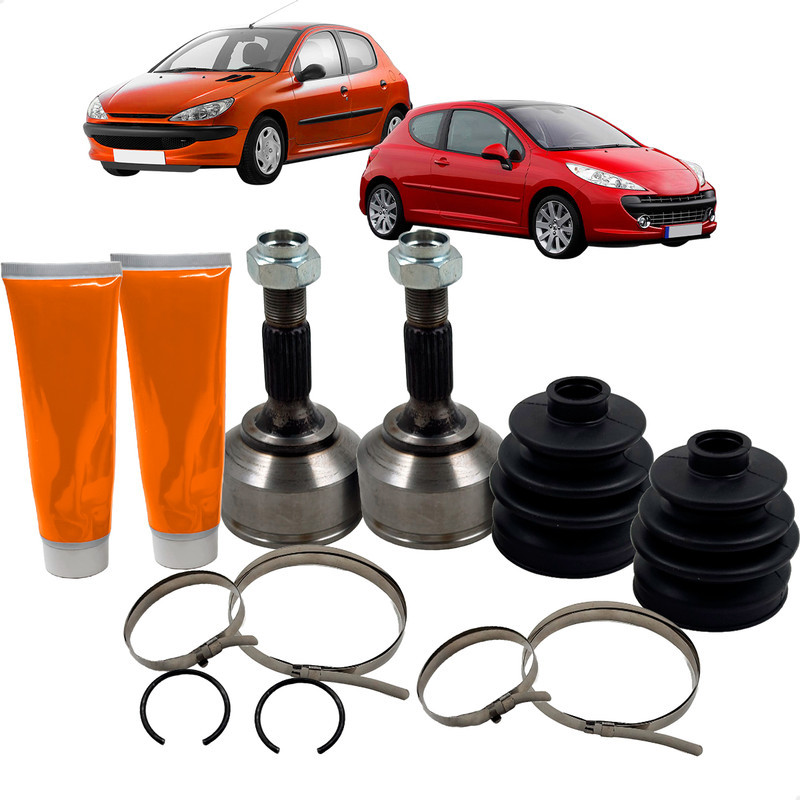 Par Junta Homocinetica Peugeot 206 207 2001 Até 2014 Manual 21x22 Dentes com Trava na Homocinética