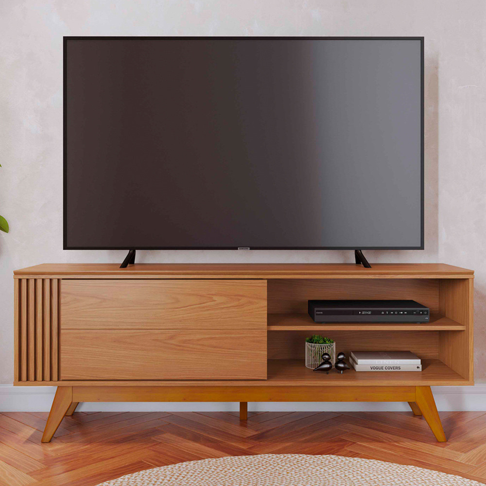 Rack Para Sala de Estar TV 60 Pol Quebec C04 Freijó - Lyam Decor em Oferta na Shopee