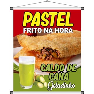 Banner pronto pastel e caldo de cana promoção preço 1mx70cm em Oferta na Shopee