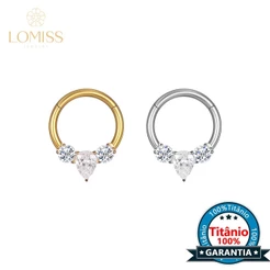 Piercing Septo Rook Conch Nariz Argola Titânio Segmento Articulado Zircônia Cravejada