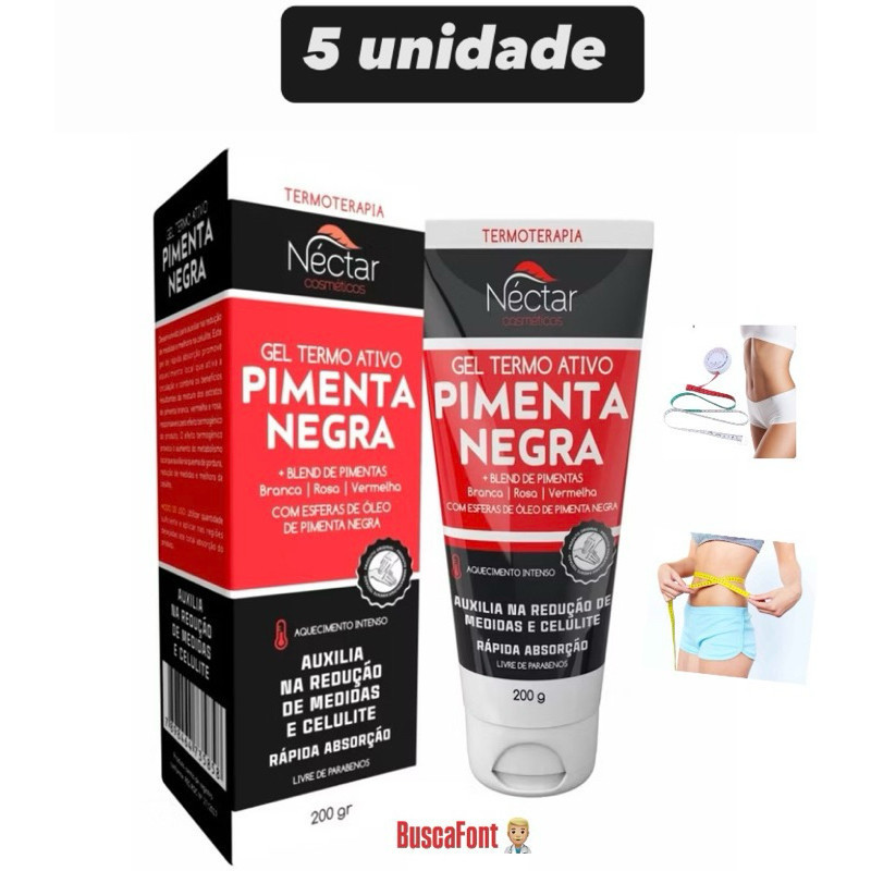 5Un Gel Massageador Pimenta Negra (Redução medida e celulite) - Néctar