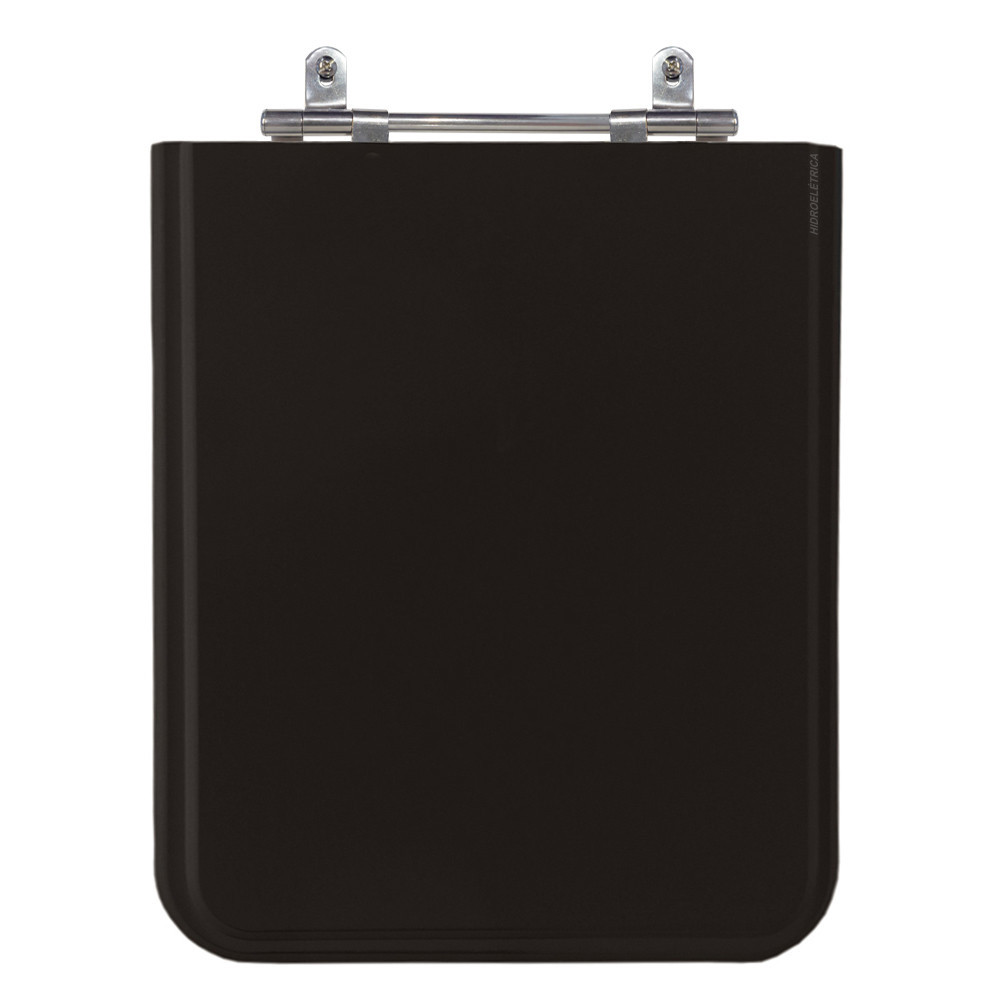 Assento Poliéster Laminado Square Preto Tampa para Vaso Incepa