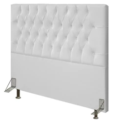 Cabeceira Cama Box King 195cm Diamante Sintético J02 Branco - Mpozenato