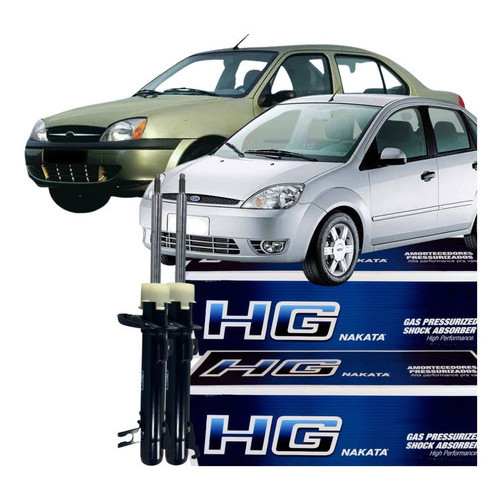 Kit 04 Amortecedor Nakata Ford Fiesta Sedan 1.6 8v 2011