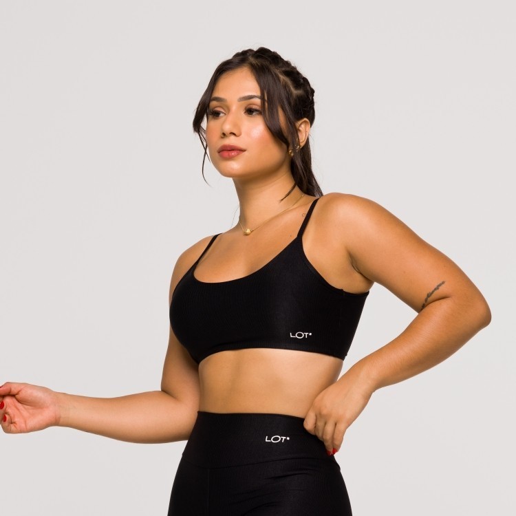 Top Academia Fitness Feminino Poliamida Preto Costas Abertas Crossfit