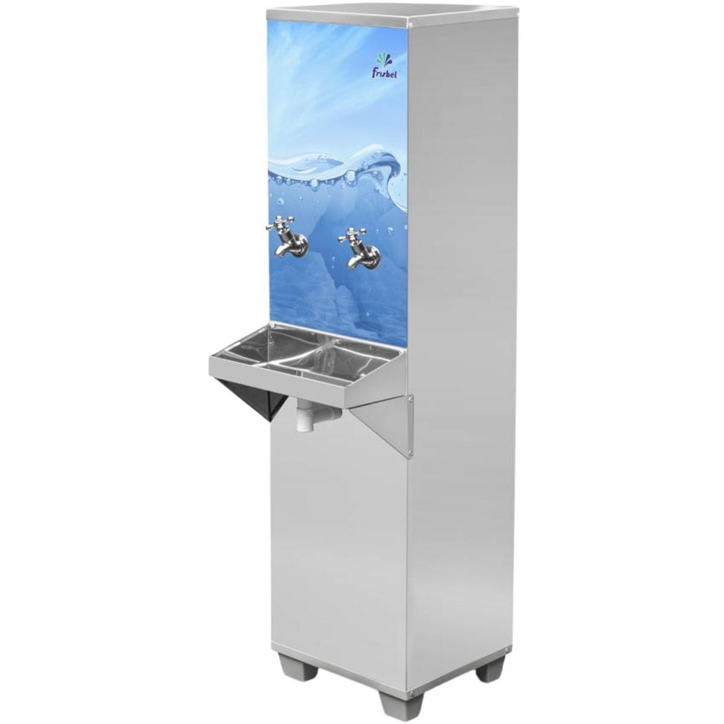 Bebedouro De Água 25 Litros 2 Torneiras Gelada e Natural Resfriador Coluna Industrial Frisbel