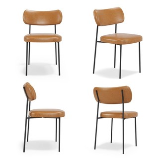Kit 4 Cadeiras para Sala de Jantar Mona Yescasa Preto/Whisky em Oferta na Shopee