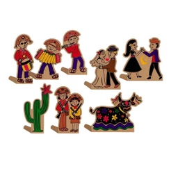 Decoração Festa Junina Mesa kit com 8 Display Cangaço Com Maria Bonita e Lampião