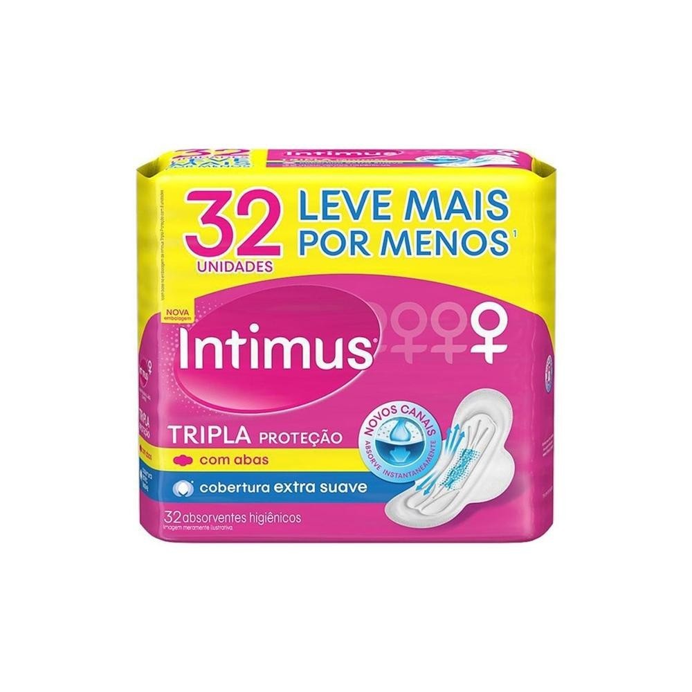 Absorvente Intimus Gel Tripla Protecao Suave com Abas 32 Unidades em Oferta na Shopee