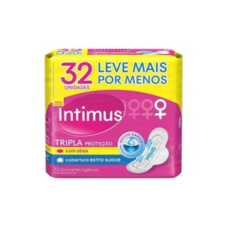 Absorvente Intimus Gel Tripla Protecao Suave com Abas 32 Unidades em Oferta na Shopee