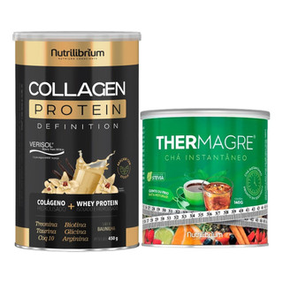 Colágeno Hidrolisado Verisol Whey 450g + Chá Verde Thermagre Nutrilibrium em Oferta na Shopee