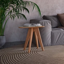 Mesa de Canto Orgânica Nature Off White/Freijó - Dalla Costa