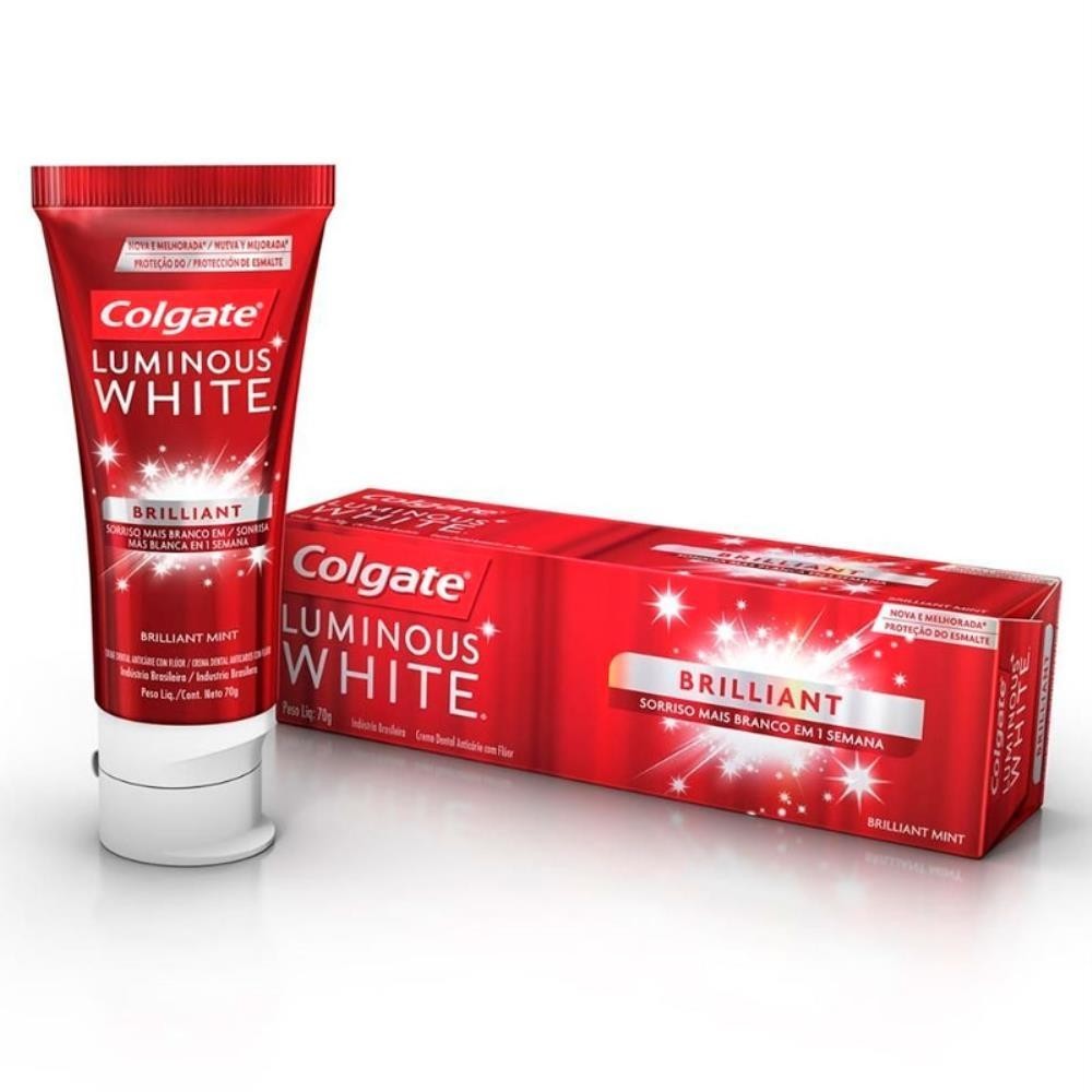COLGATE CREME DENTAL LUMINOUS WHITE BRILLIANT COM 70G em Oferta na Shopee