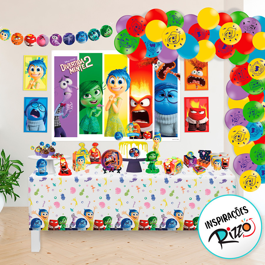 Painel 4 Lâminas - Divertidamente 2 - 1 unidade - FestColor - Rizzo em Oferta na Shopee