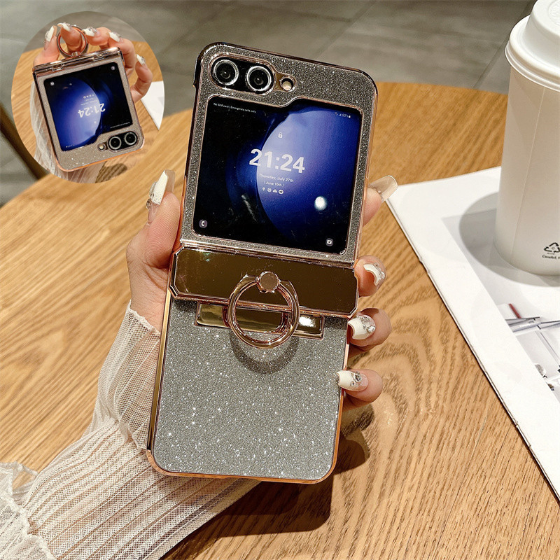 Capa Protetora De Luxo Para Samsung Galaxy Z Flip 6 5 4 3 5G Dobrável 5 4 3 Anel