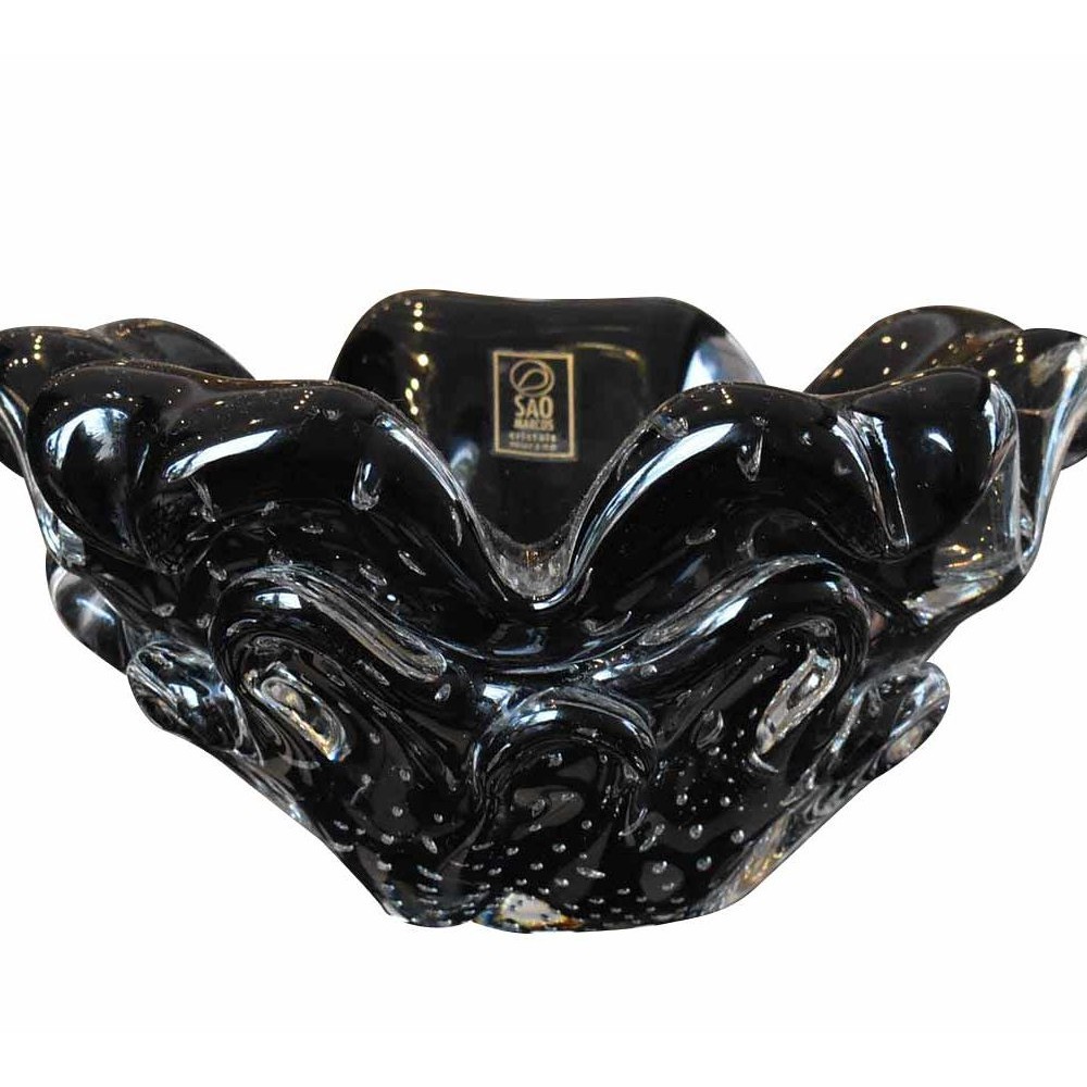 Centro de Mesa Murano Preto São Marcos 10x18cm