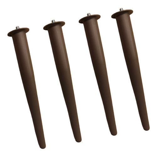 Kit 4 Pés Palito Metal Marrom 25cm Para Poltronas Puff Mesa Cadeira Moveis Bz Distribuidora