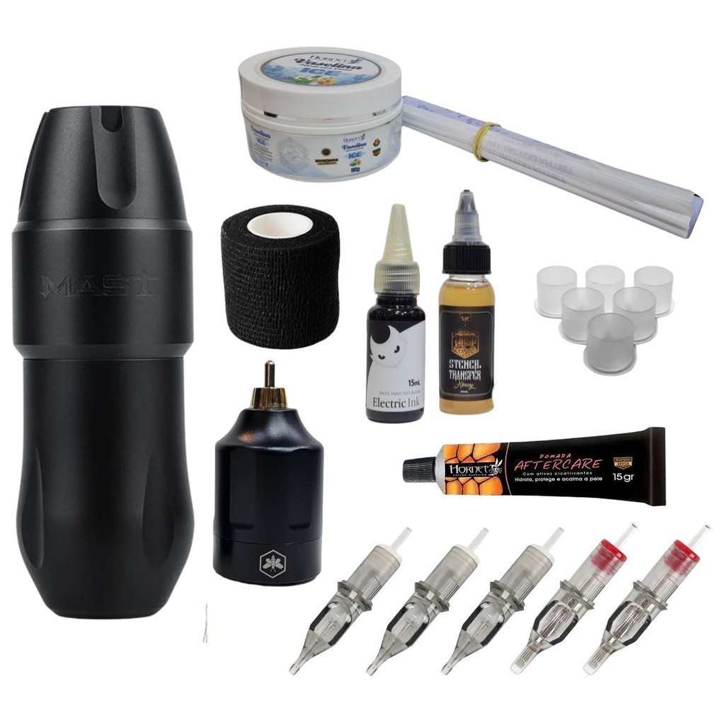 Kit Tatuagem Pen Mast Completo Fonte Sem Fio