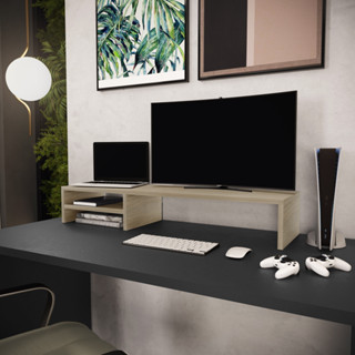 Suporte Para Monitor Stand Home Office Lap 90 cm L03 Amadeirado - Lyam em Oferta na Shopee