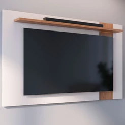 Painel para TV Até 70 Polegadas Leme 1 Prateleira Off White Matte/Freijó - Colibri