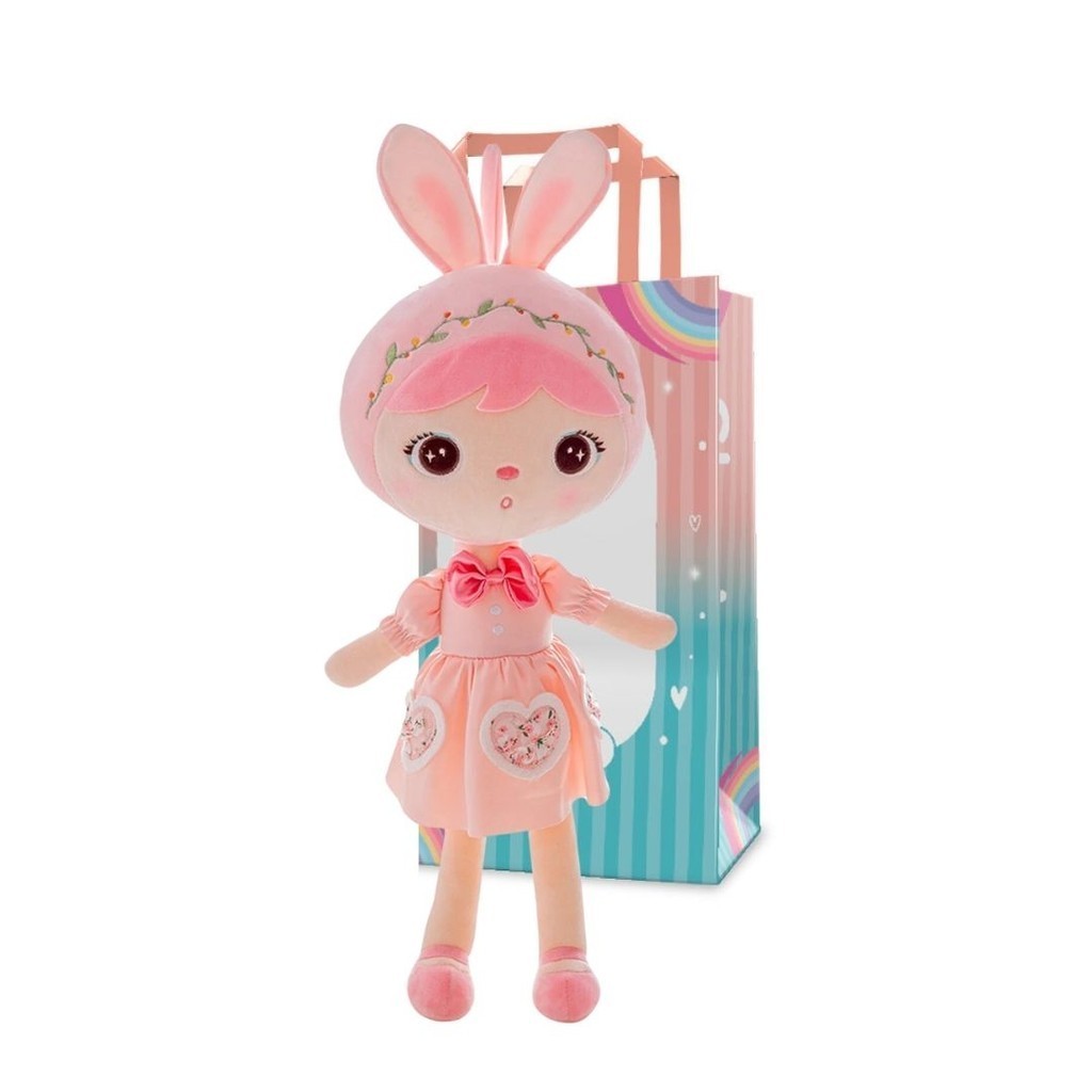 BONECA METOO DOLL ORIGINAL KEPPEL 45CM COELHA LOLITA ROSA COM SACOLA
