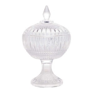 Bomboniere Potiche de Cristal c/ Pé Queen 22 cm - Wolff