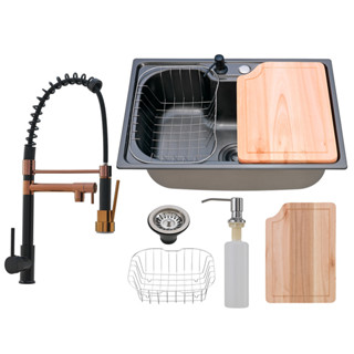 Kit Cuba Cozinha Gourmet Tábua C/ Torneira Spray Preta Rosê em Oferta na Shopee