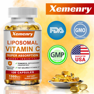 XEMENRY Cápsulas De Vitamina C (1500 mg) Com 50 De Mistura Fosfolípida De Girassol Não-GMO E Óleos De Gema De Ovo em Oferta na Shopee