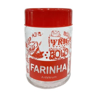 Pote p/ Farinha Artvitrum 600ml Vermelho 31F/2 em Oferta na Shopee