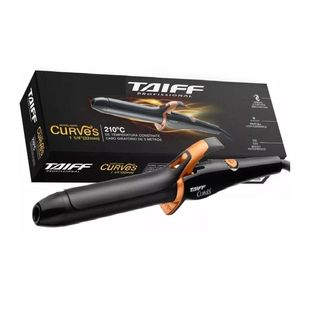 MODELADOR TAIFF CURVES 32mm 1 1/4 210°C BIVOLT