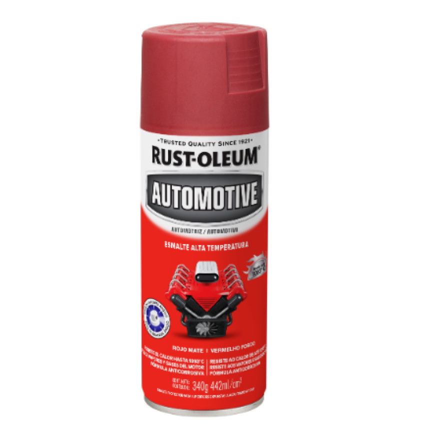 Tinta Spray Automotiva Vermelho Acabamento Fosco Alta Temperatura Até 1.093 ºc Rust Oleum