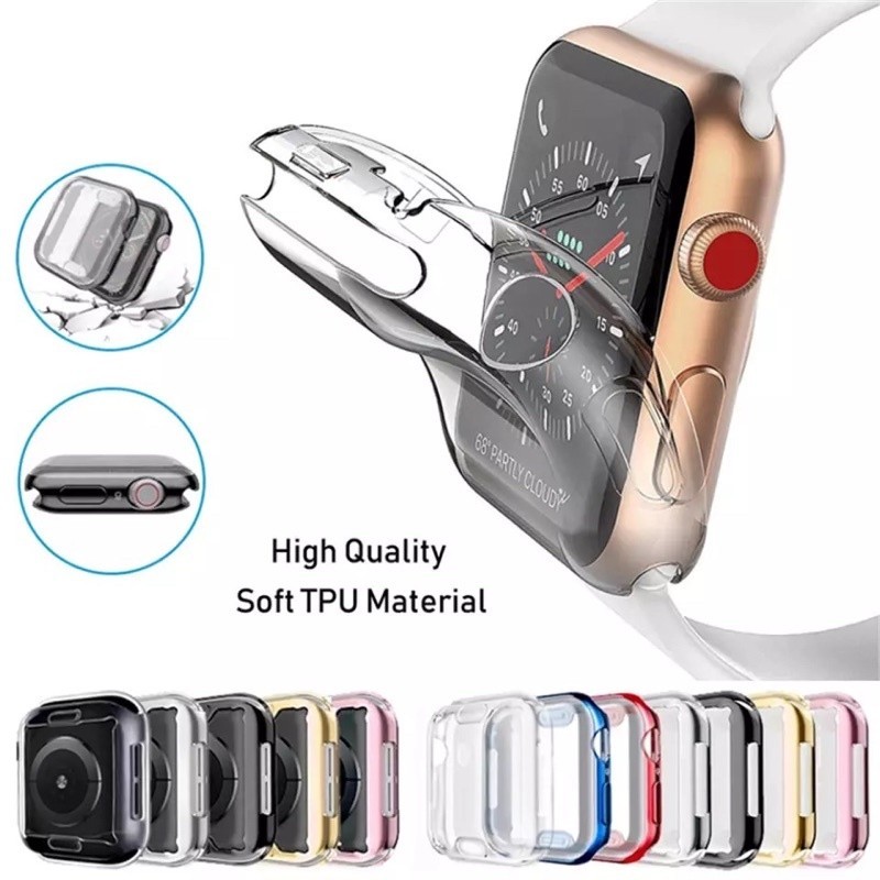 Apple watch capa case transparente tpu Proteção 360° cobre a tela toda para relo