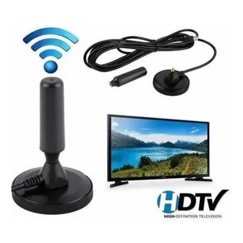 Antena Digital Amplificada Interna e Externa 1.5-5 Metros Base Imã Prova d'água 4DBI HDTV/UHF/VHF em Oferta na Shopee