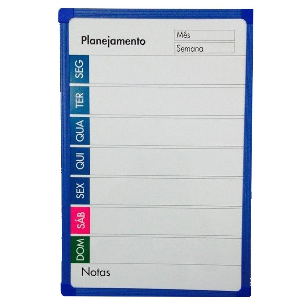 Quadro Branco Magnético Planejamento Semanal 30x45cm Yes em Oferta na Shopee