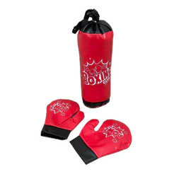 Kit De Boxe Infantil Com Saco E Luva Importway Vermelho