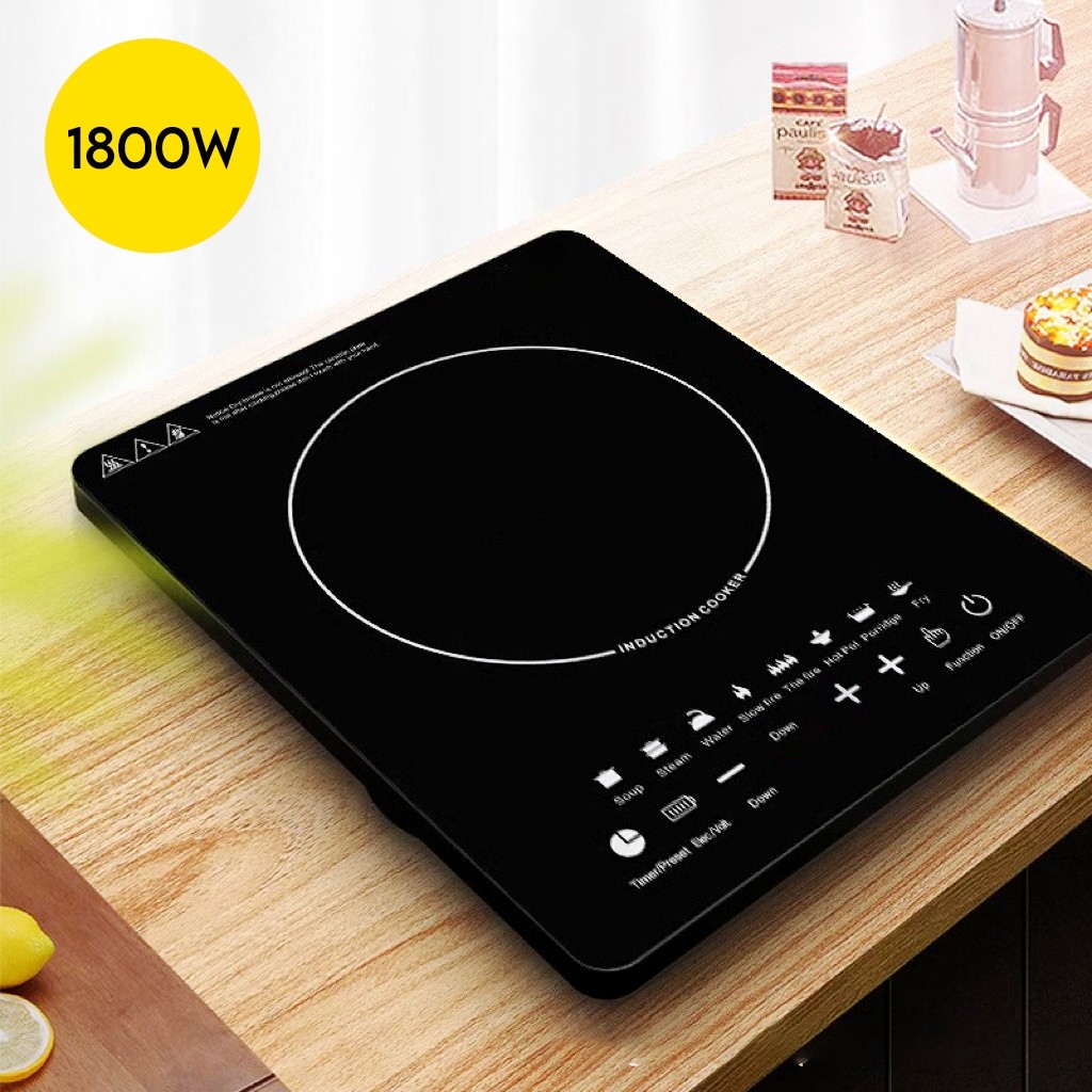 Fogão Cooktop Indução Elétrica 1800W Gourmet 110v e 220v Portátil 6 Modos Display Touch