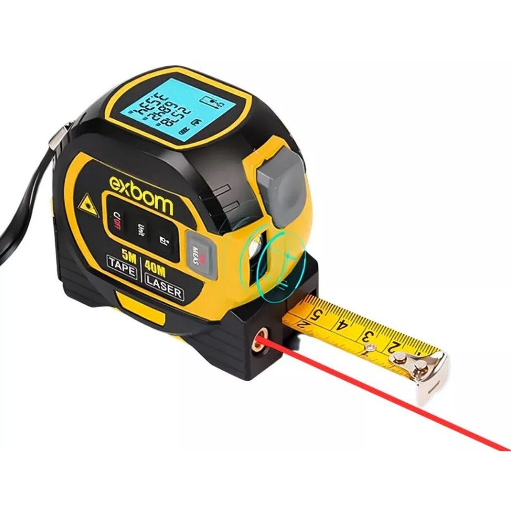 Trena Profissional Digital Laser 5M Medida Construção Auto Trava Ferramenta Casa Civil Fita Métrica Portátil Retrátil