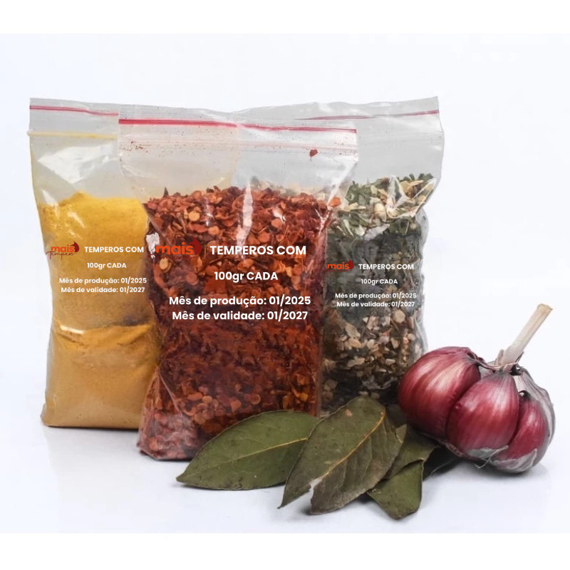 KIT 15 Temperos mais vendidos, com 100g cada 1.5kg Total Essenciais para Culinária