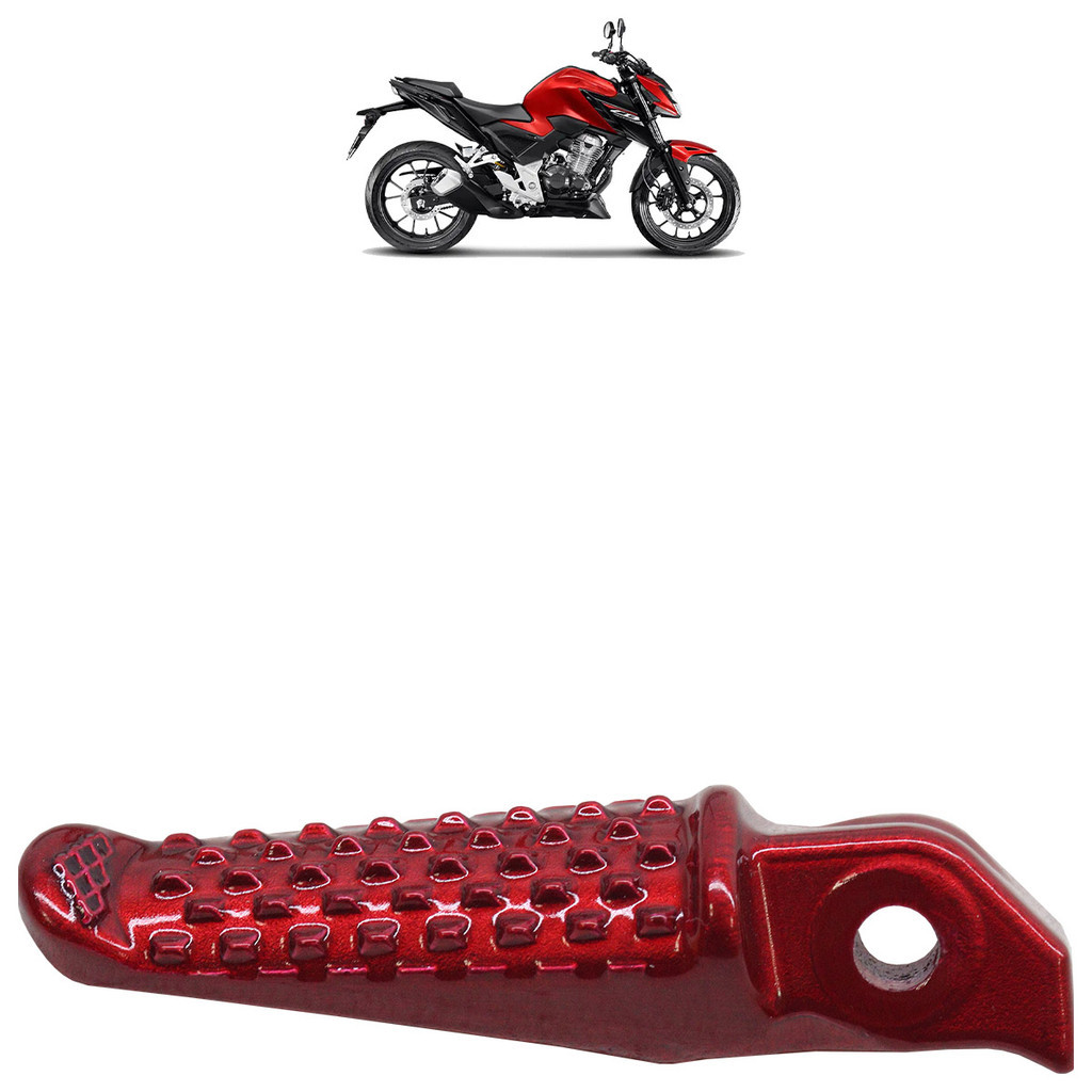 Pedaleira Traseira CB 300F Twister 2023 2024 Vermelho Alumínio - Motorcycles