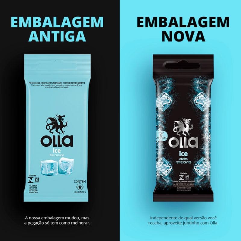 Preservativo Olla Ice 6 Unidades em Oferta na Shopee