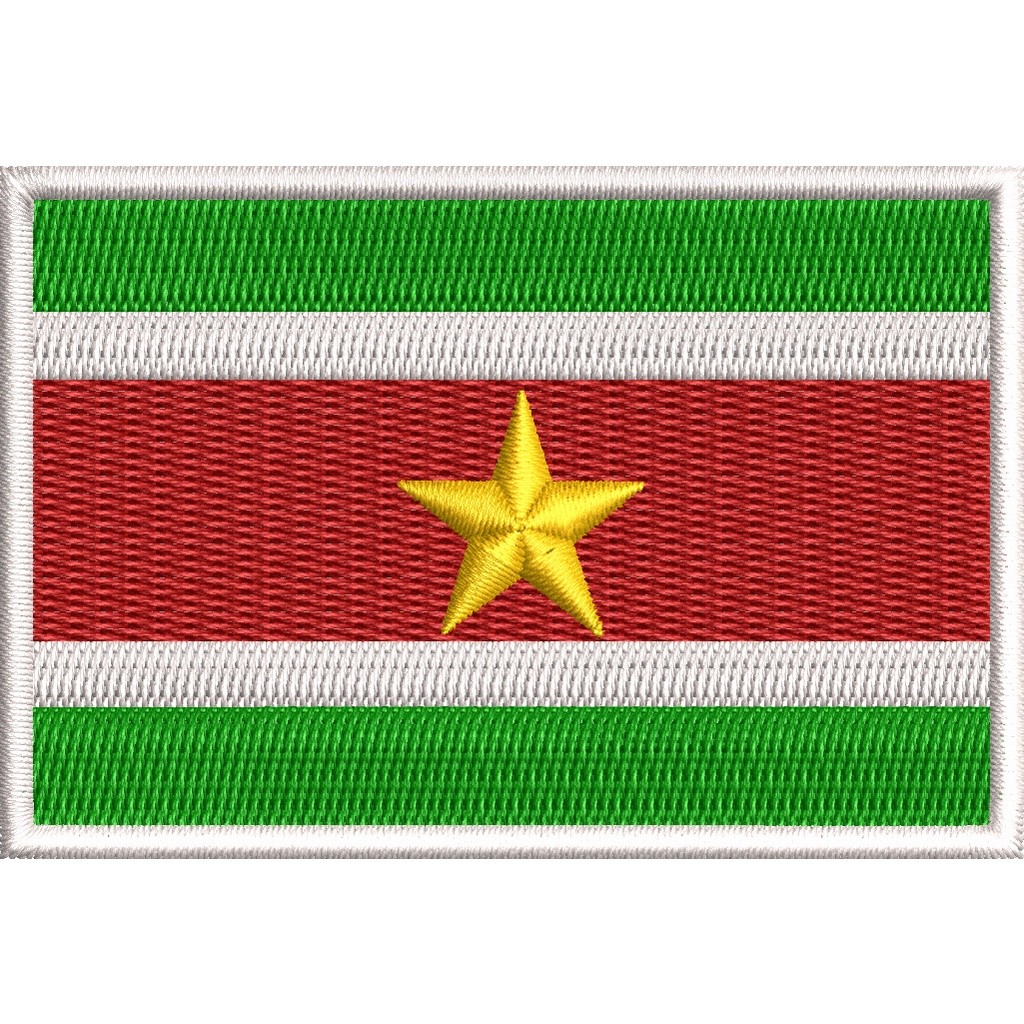 Patch Bordado Bandeira do Suriname 7cmx5cm -  Moto Airsoft Militar- Jaqueta