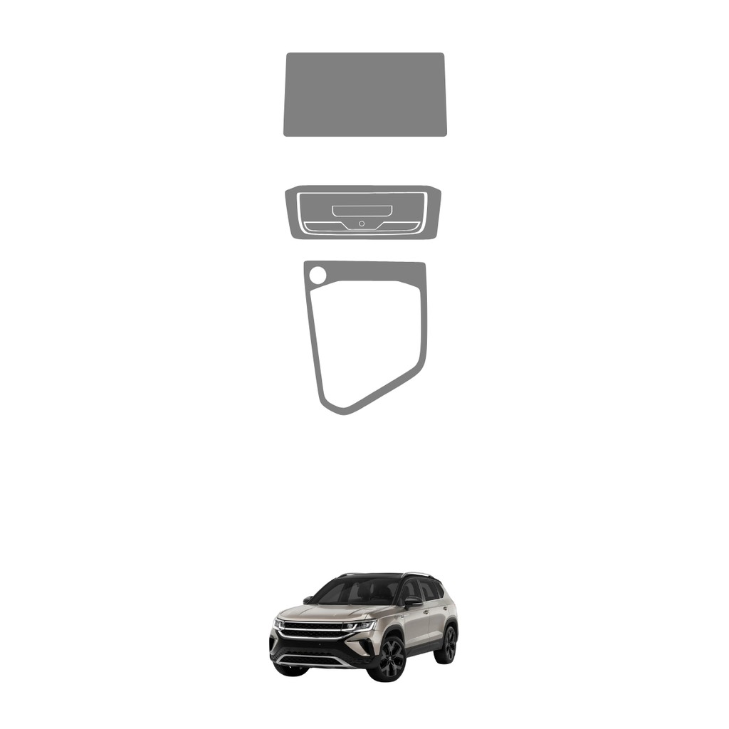Película PPF Proteção Kit Console Central Console Ar Multimídia Volkswagen Taos Highline 2023 2024 TPU Anti Risco