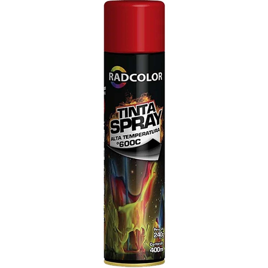 Tinta Spray  Vermelho Alta Temperatura Radcolor 400ml RC2145
