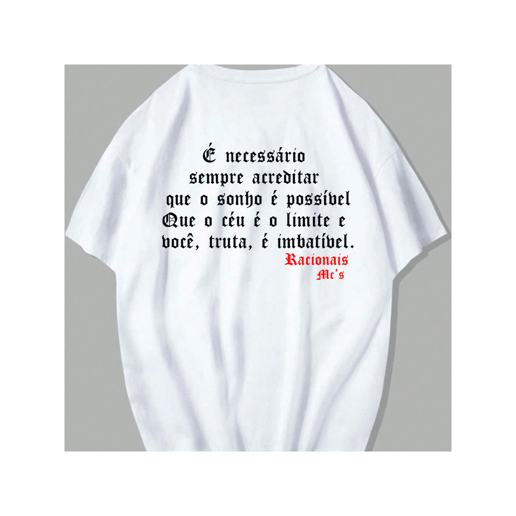 Camiseta Racionais MC's Rap Hip-Hop Unissex 100% Algodão Streetwear Lançamento Envio Rápido!!