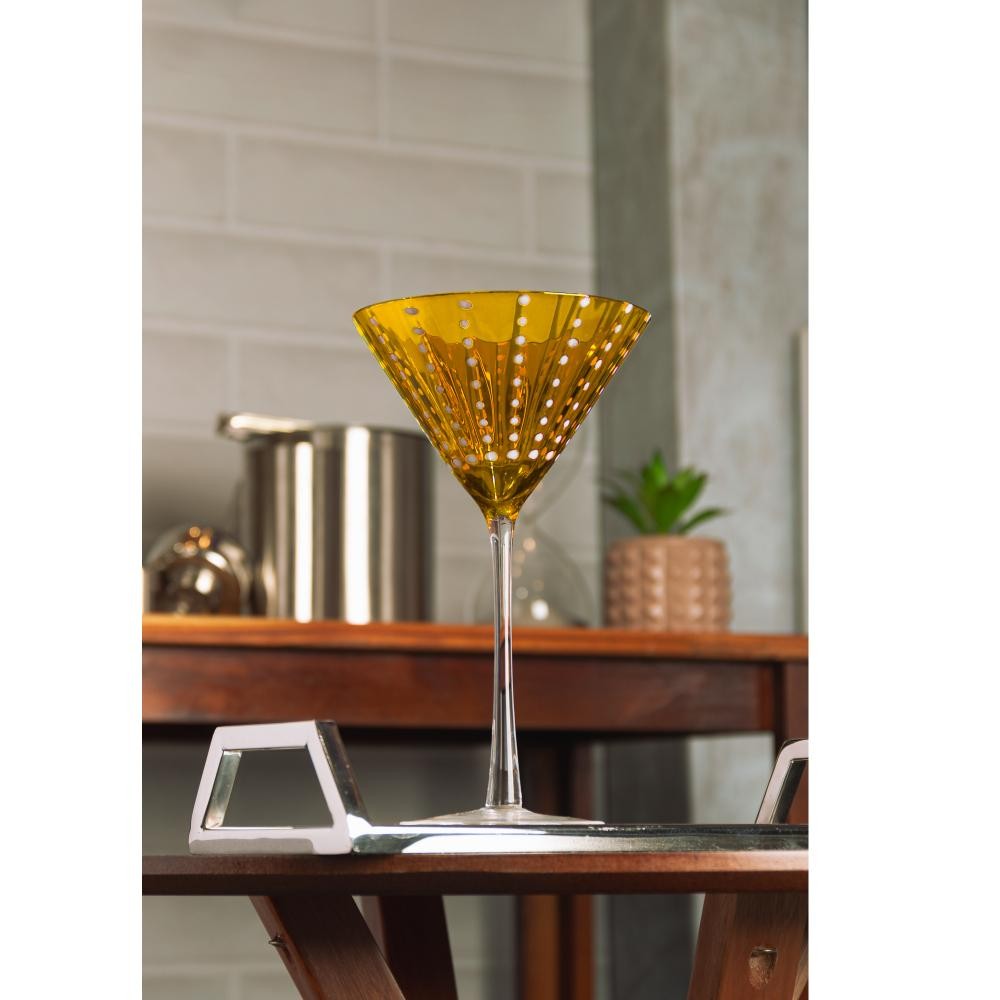 2 Taças para Martini Orquídea 220ml Âmbar Vidro Wolff
