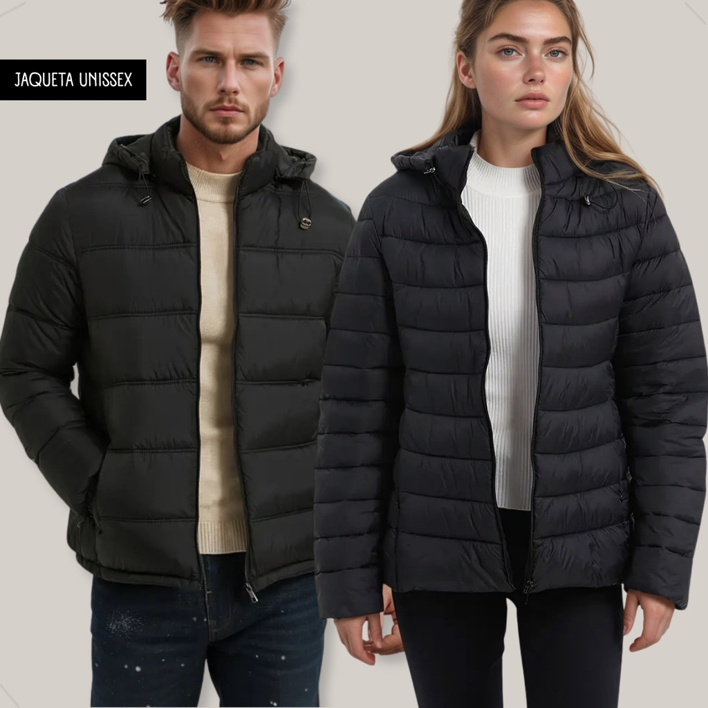 Jaqueta Puffer Bobojaco Forrada Com Capuz Frio